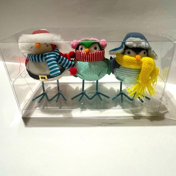 2020 Wondershop mini winter birds with scarves, NIB - Picture 1 of 6